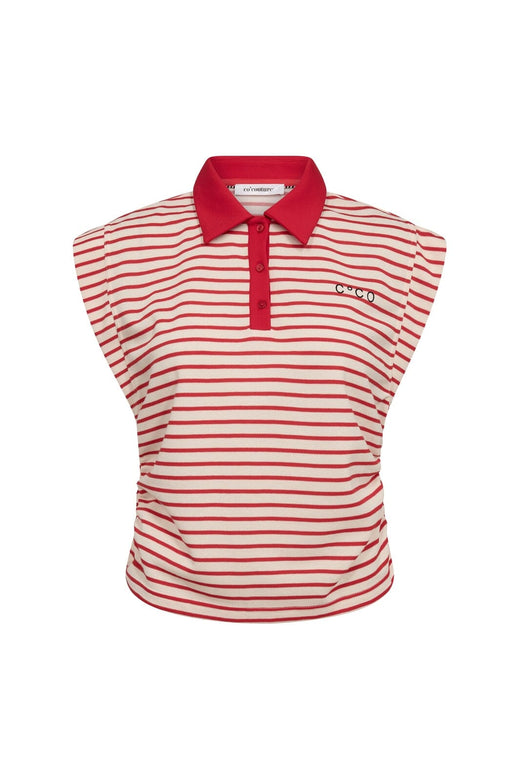 Co´Couture - Normacc Stripe Polo Top 43024 - 66 - Flame