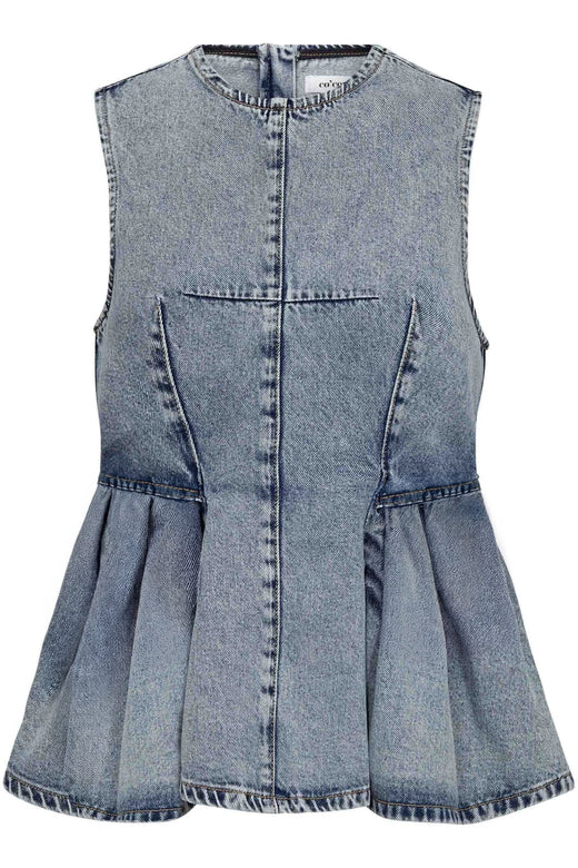 Co´Couture - Pancycc Denim Top 43008 - 114 - Fade Denim Toppe 