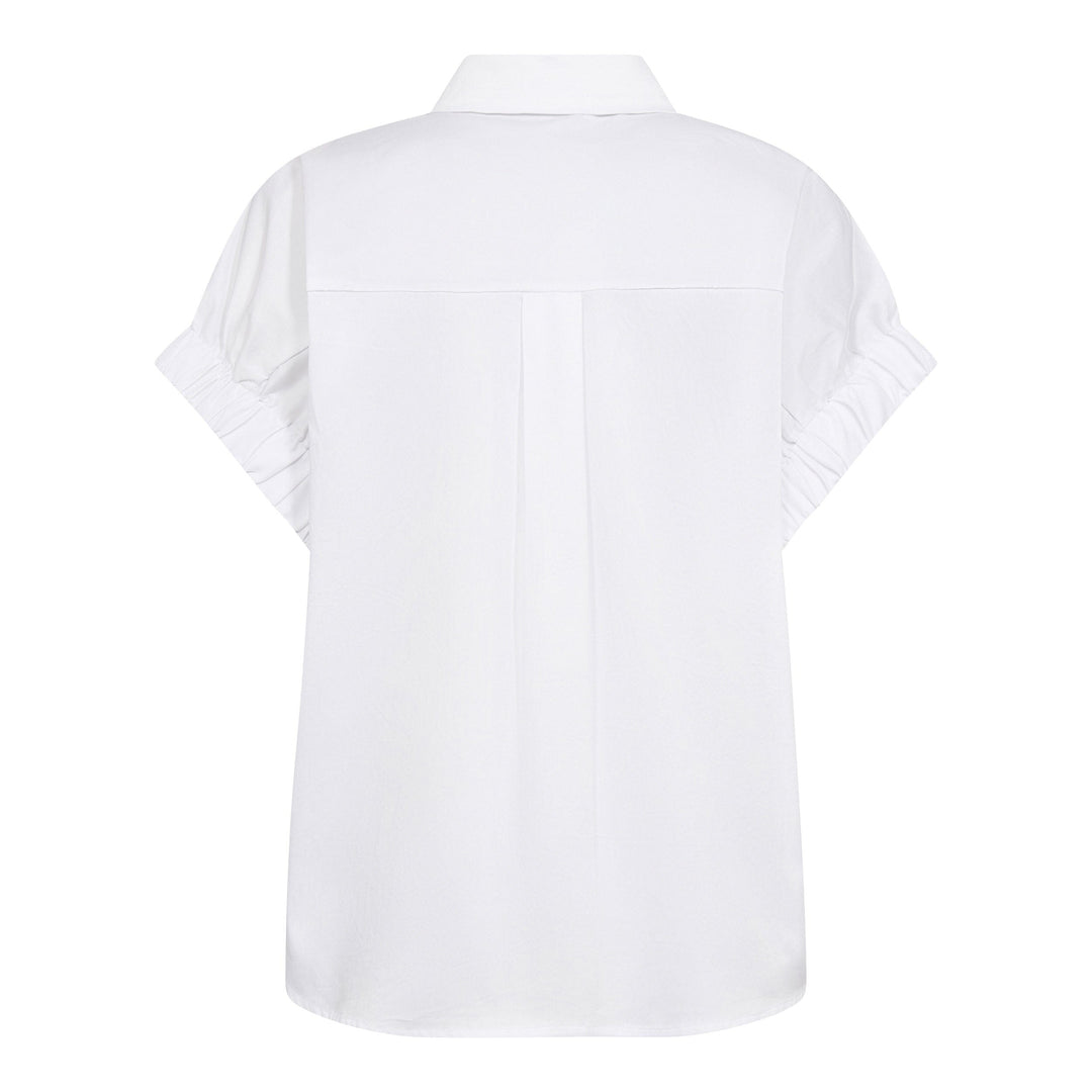 Co´Couture - Poppycc Elastic Cuff Ss Shirt 500053 - 10001 - White Skjorter 
