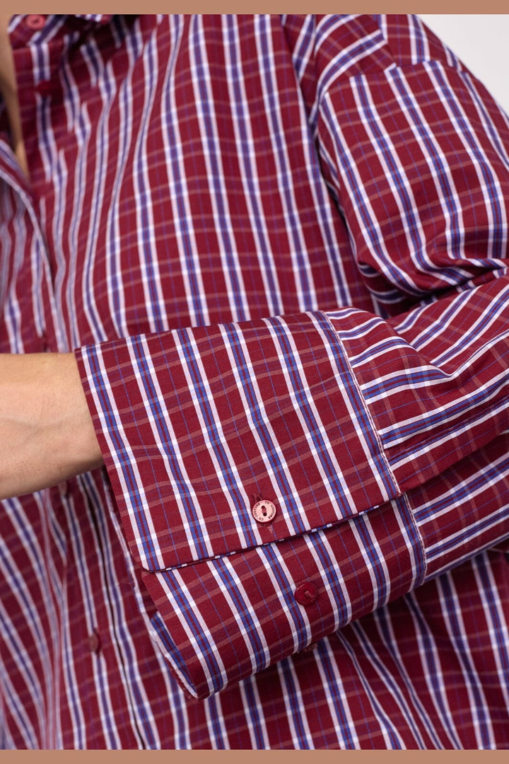 Co´Couture - Reneecc Check Cuff Shirt 500375 - 30006 - Berry Red