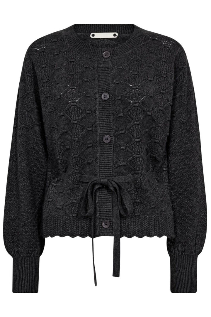 Co´Couture - Rowcc Pointelle Tie Cardigan 32241 - 140 - Dark Grey Cardigans 