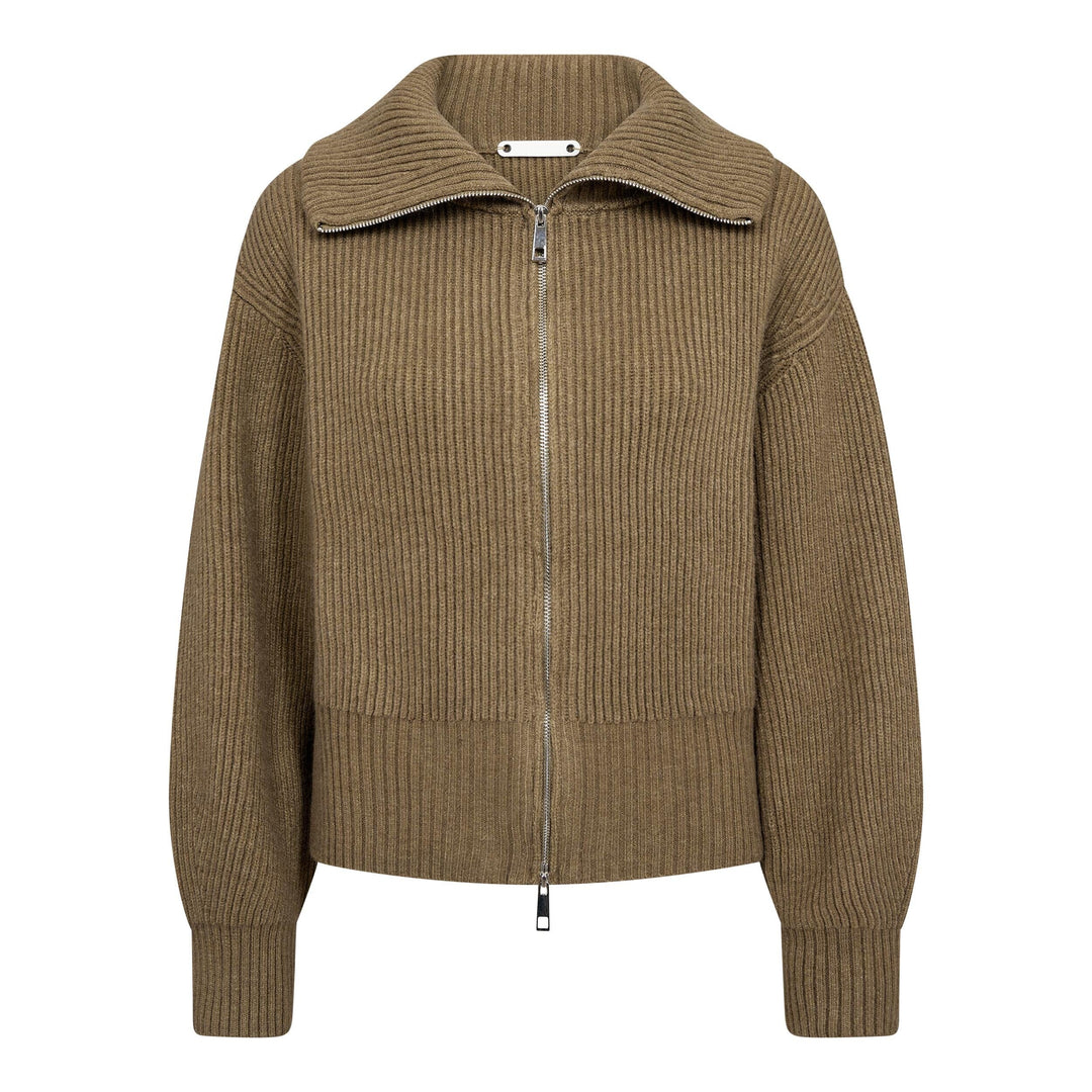 Co´Couture - Rowcc Zip Knit Cardigan 500027 - 60004 - Army Cardigans 