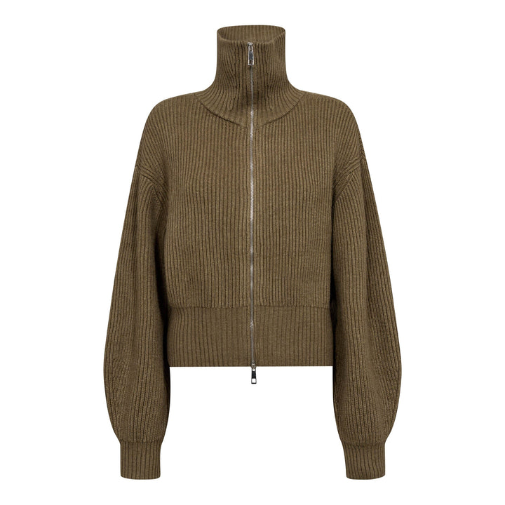 Co´Couture - Rowcc Zip Knit Cardigan 500027 - 60004 - Army Cardigans 