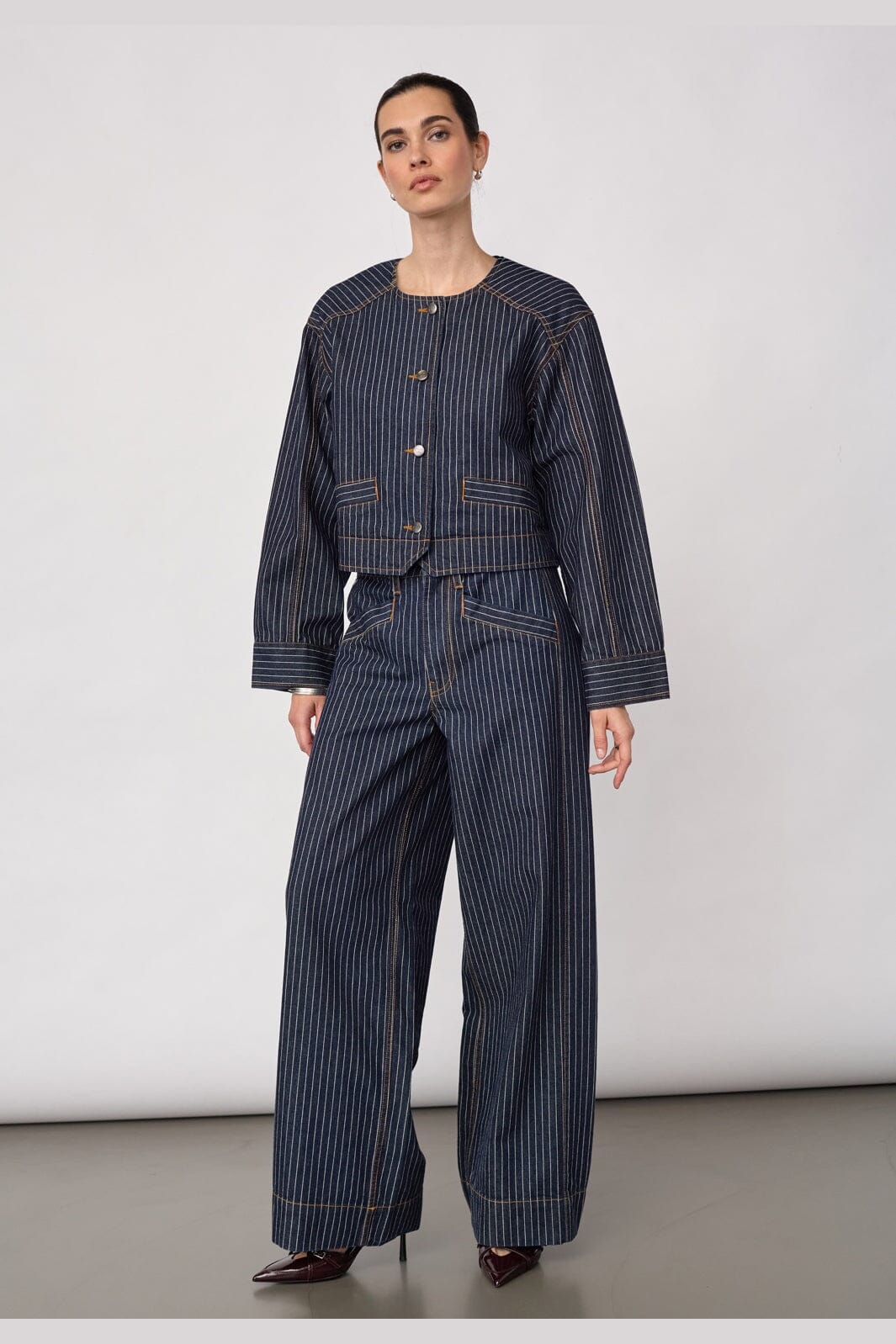 Co´Couture - Siggacc Stripe Jacket 500006 - 45001 - Denim Blue
