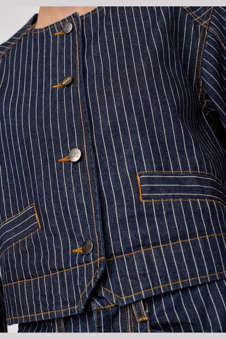 Co´Couture - Siggacc Stripe Jacket 500006 - 45001 - Denim Blue