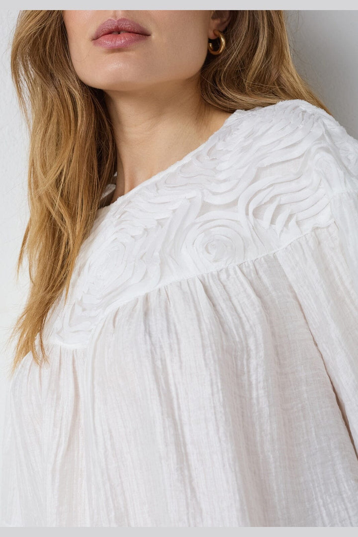 Co´Couture - Tassycc Flower Ss Blouse 45072 - 4000 - White