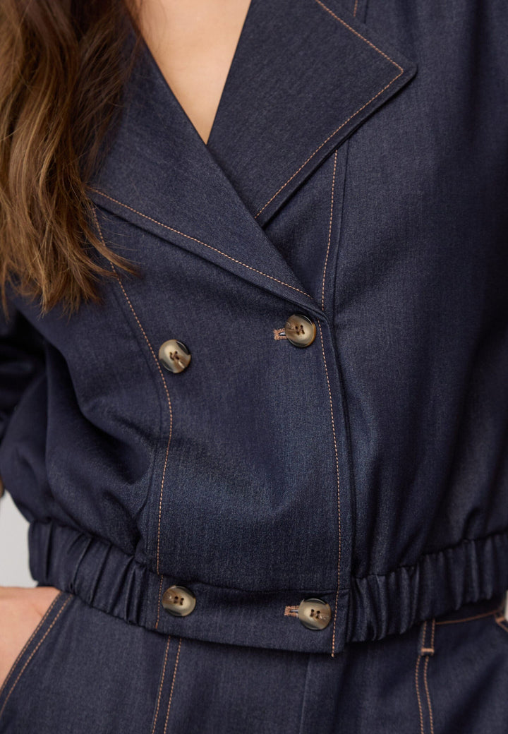 Co´Couture - Terrycc Double Breasted Blazer 500106 - 45006 - Navy Denim Jakker 