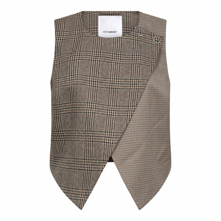 Co´Couture - Veyacc Check Wrap Vest 500142 - 20002 - Brown Veste 