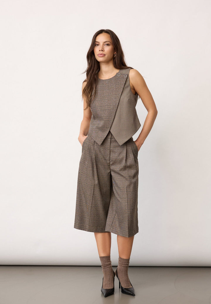 Co´Couture - Veyacc Check Wrap Vest 500142 - 20002 - Brown Veste 