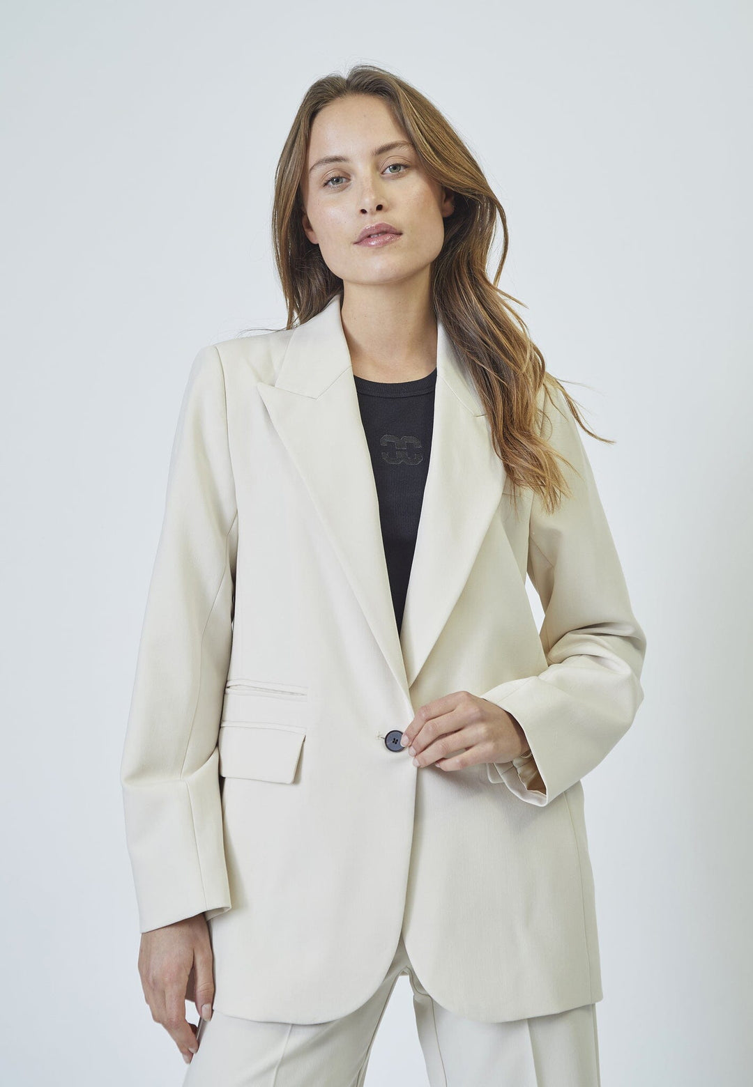 Co´Couture - Volaccsingleoversizeblazer 30050 - 199 - Bone Blazere 
