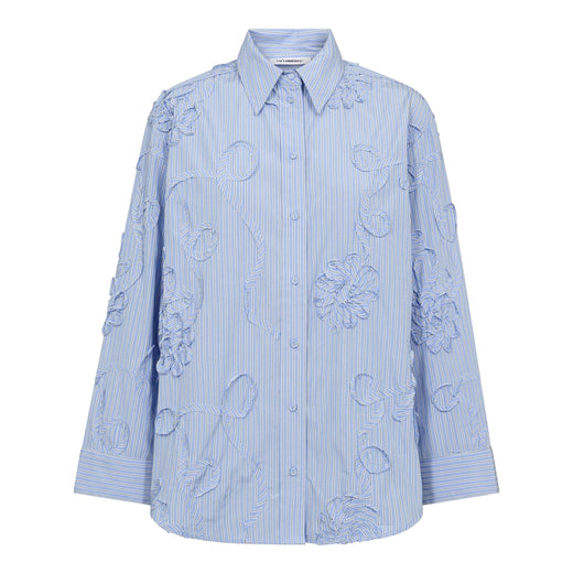Co´Couture - Xaviercc Avy Stripe Shirt 45103 - 23 - Pale Blue Skjorter 