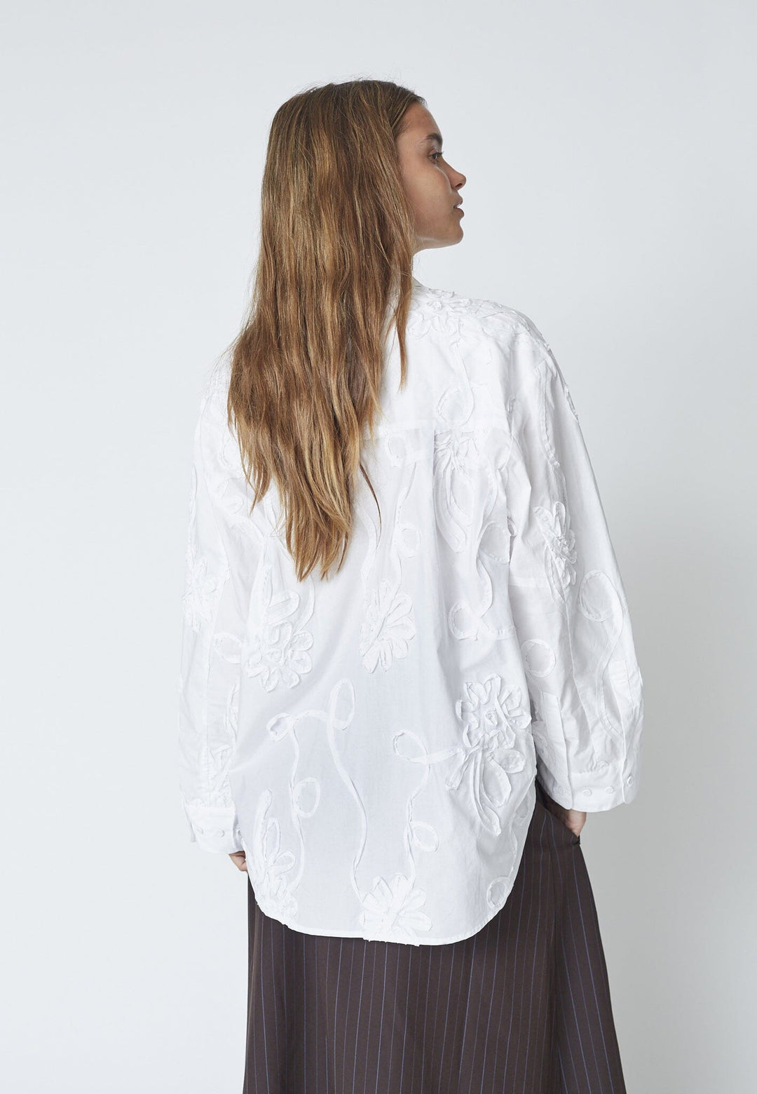 Co´Couture - Xaviercc Flower Shirt 45047 - 4000 - White Skjorter 