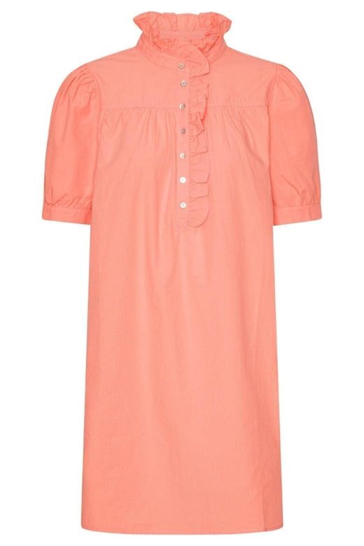 Continue - Ariana Poplin Dress Ss - Coral Kjoler 