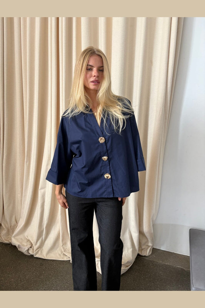 Continue - Augusta Big Gold Buttons 15171 - Navy Blue