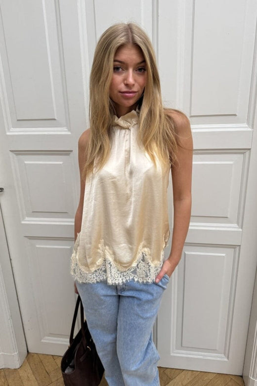 Continue - Liva Satin With Lace 15158 - Champagne