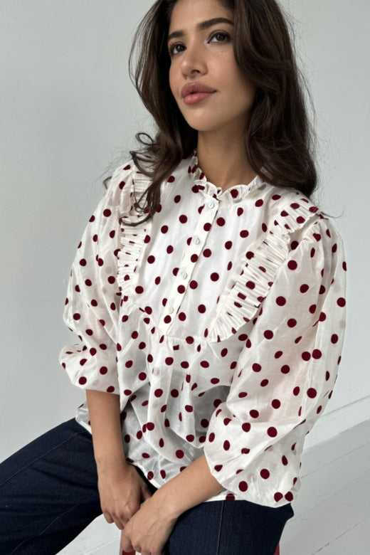 Continue - Silke Dot 14959 - White W Bordaux Dot