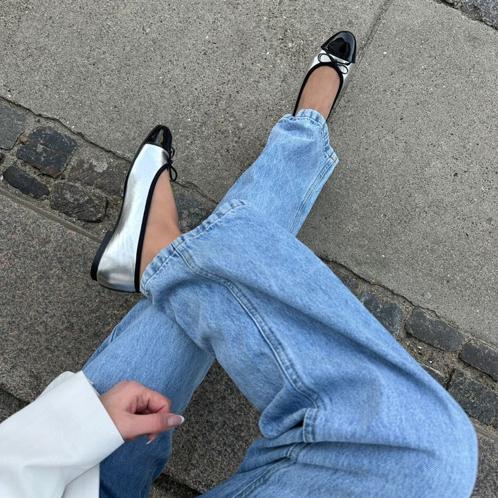 Copenhagen Shoes - My Own Ballerinas - 334 Silver / Black Ballerinaer 
