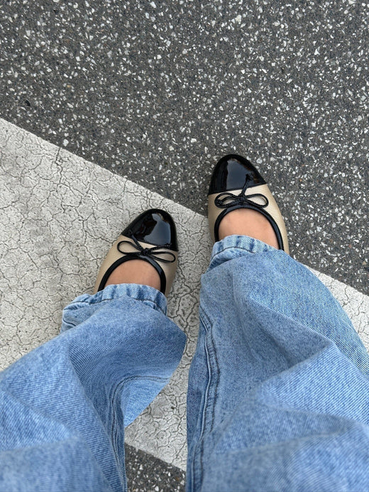 Copenhagen Shoes - My Own Ballerinas - 501 Gold/Black Ballerinaer 