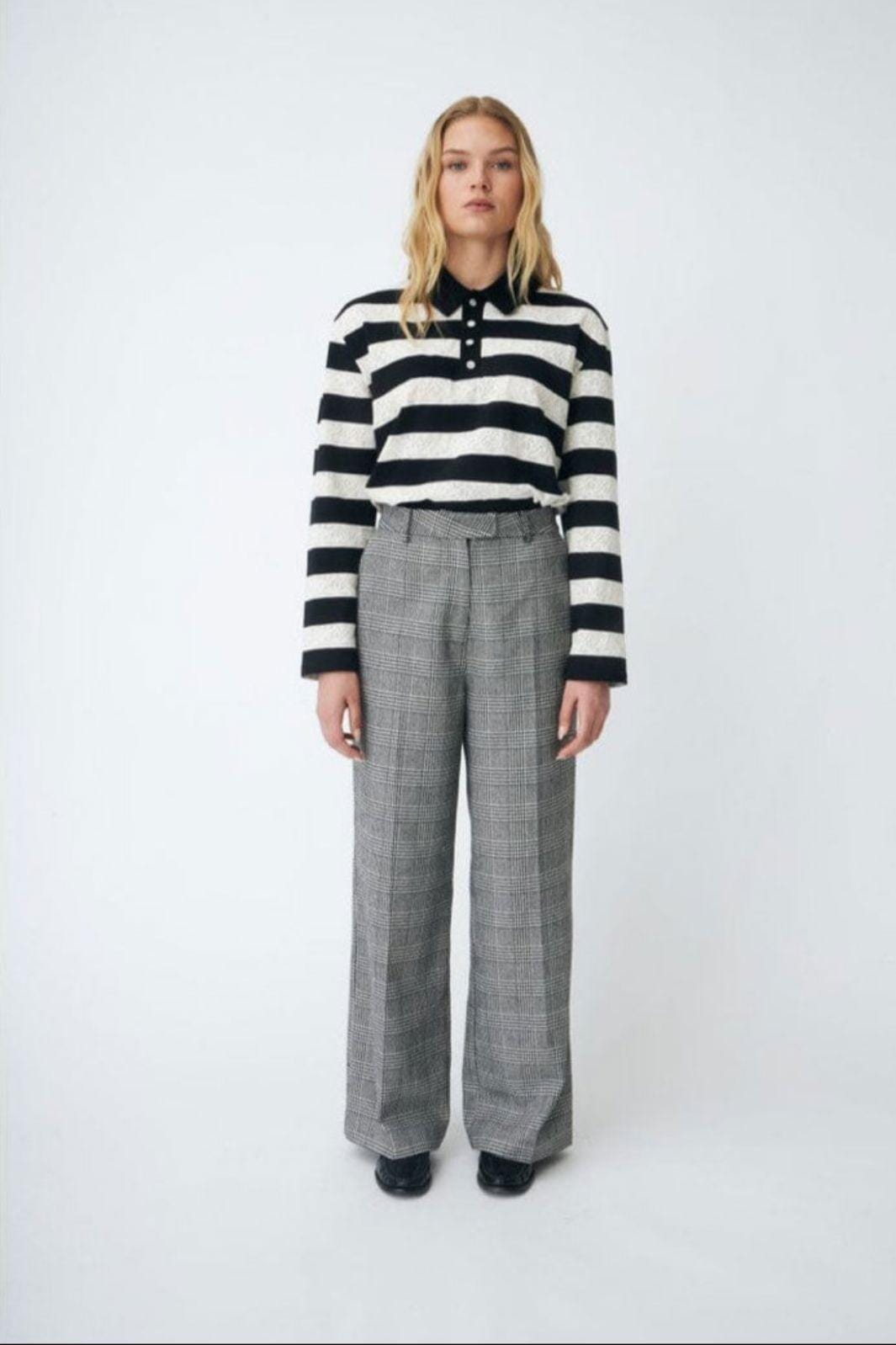 Cras - Bea Blouse C544 - 8122 Black White Stripe Bluser 