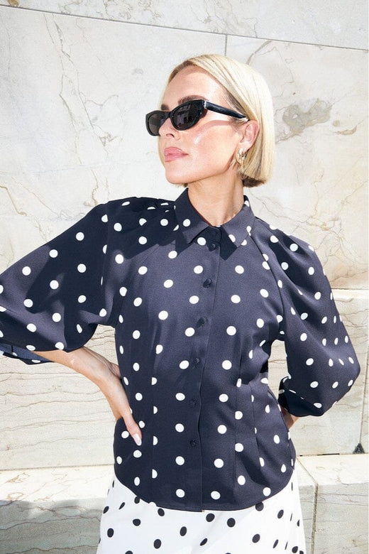 Cras - Joselle Shirt CE1042 - 8144 - 8144 Black Polka Skjorter 