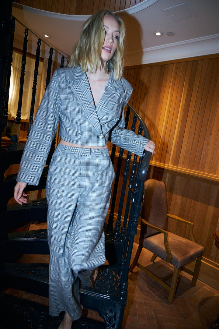 Cras - Mancy Pants C578 - 9993 Black Silver Check Bukser 