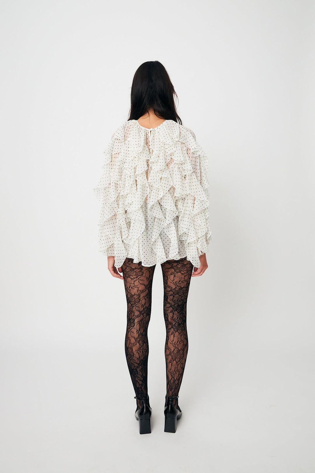 Cras - Rya Blouse C524 - 8149 - 8149 Ivory Mini Dot Bluser 