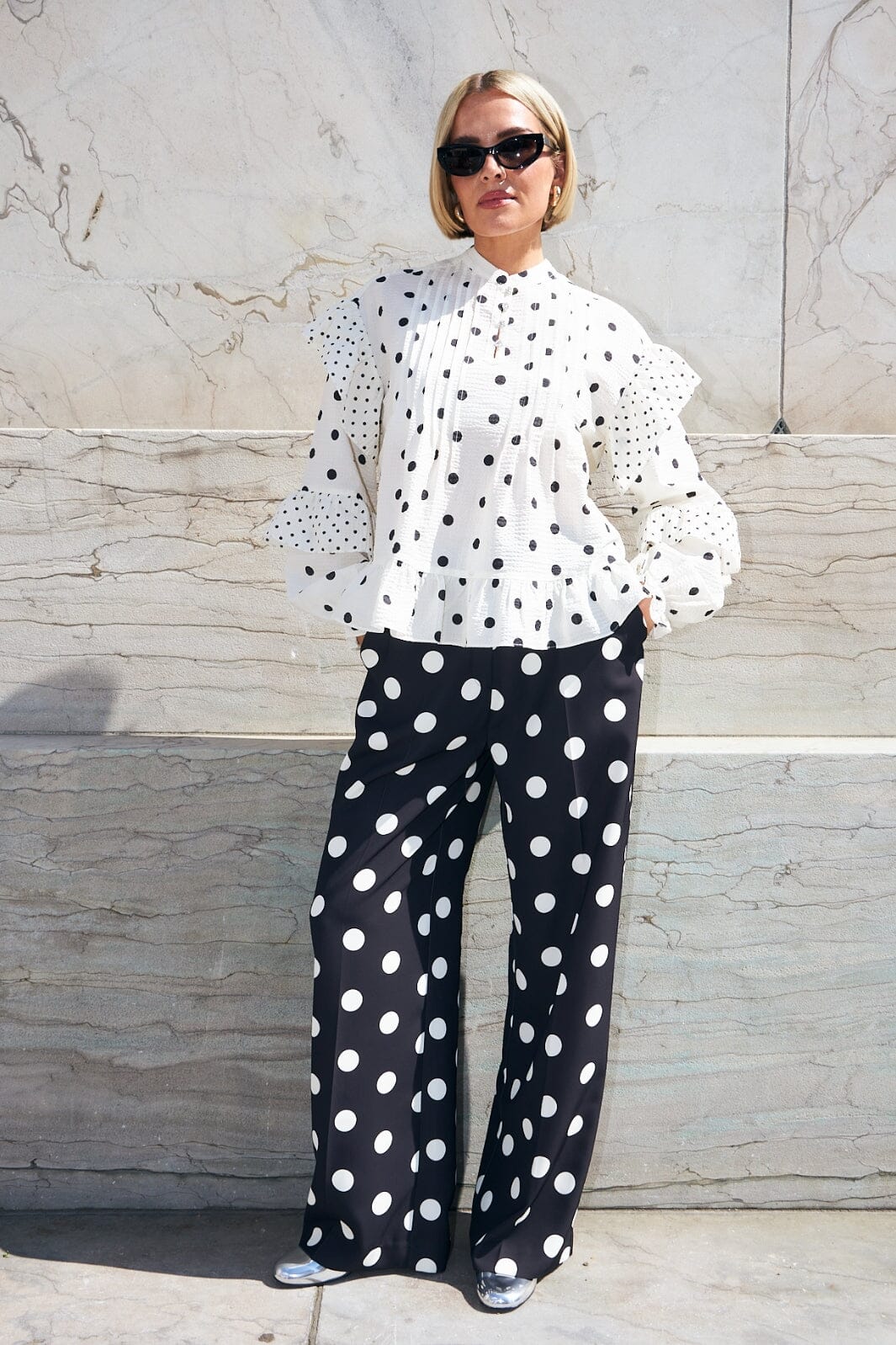 Cras - Western Blouse CE1043 - 8143 - 8143 White Polka