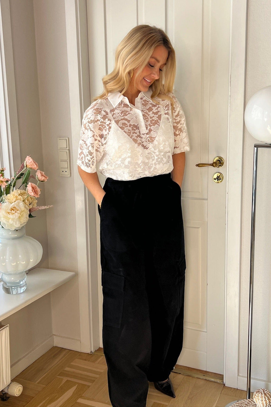 Dear Molly - Broderi Polo Shirt - White 