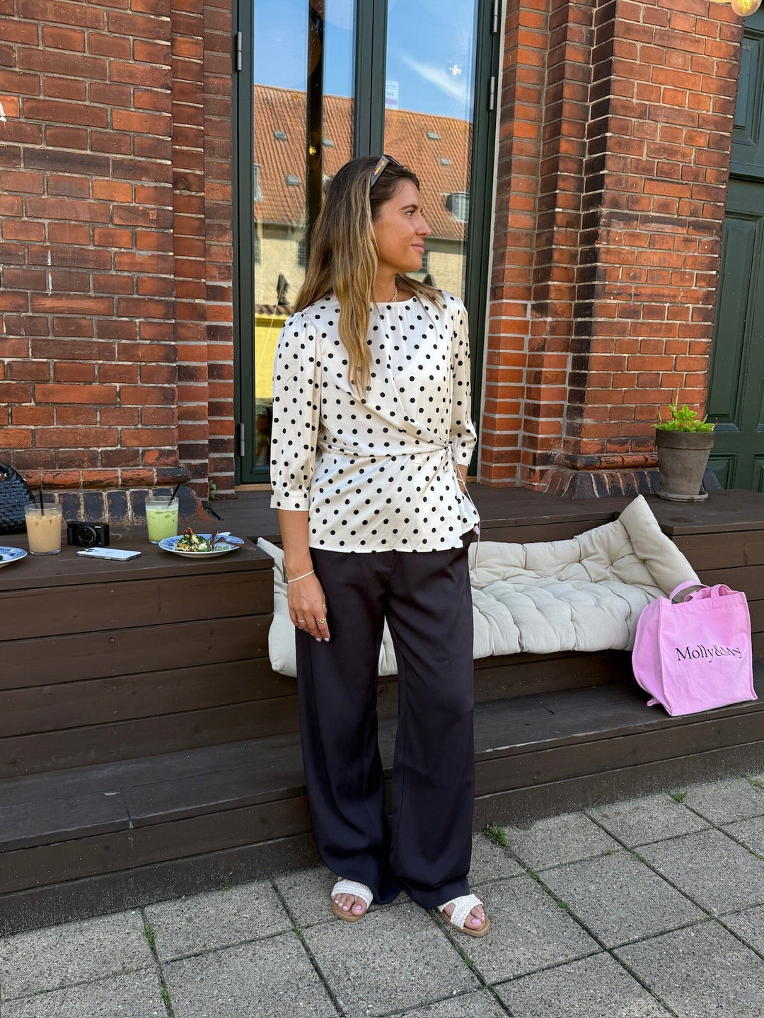 Dear Molly - Dot Top 155563C - White W.black Dots Toppe 