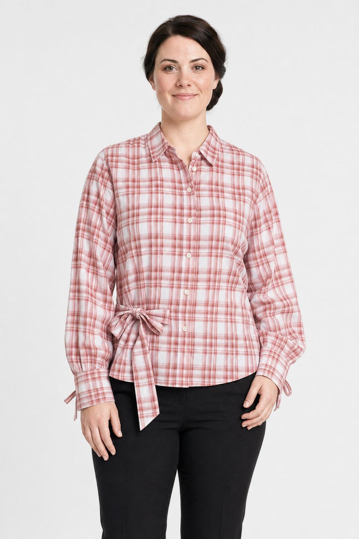 Dear Molly - Quilt Twist Skjorte Ch171499b - Pink Check - S