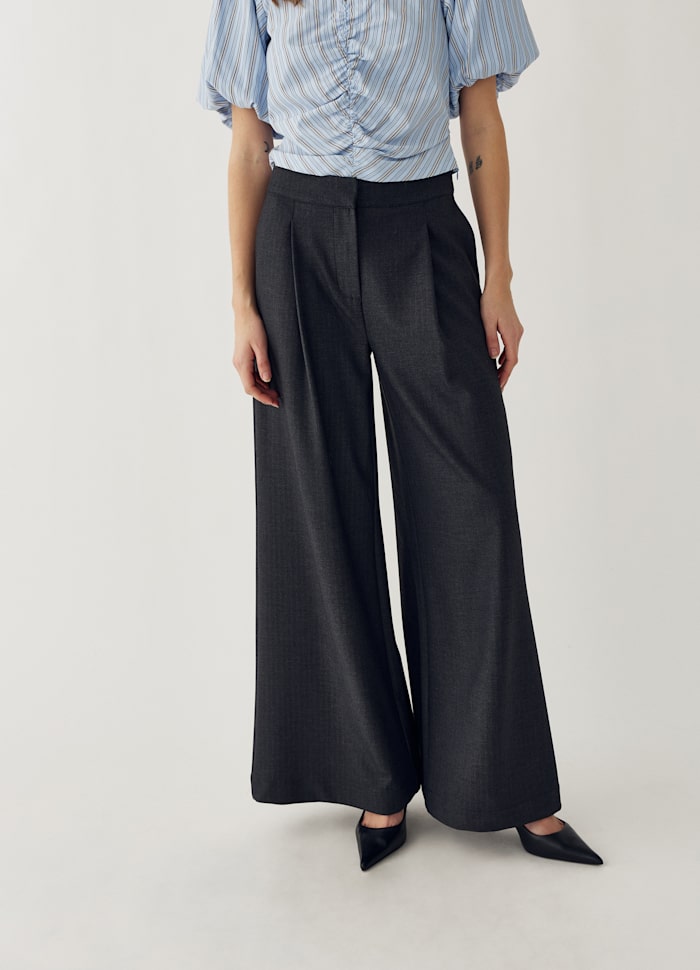 Noella - N-Kazia Pants 16150001 - 1487 - Grey Herringbone