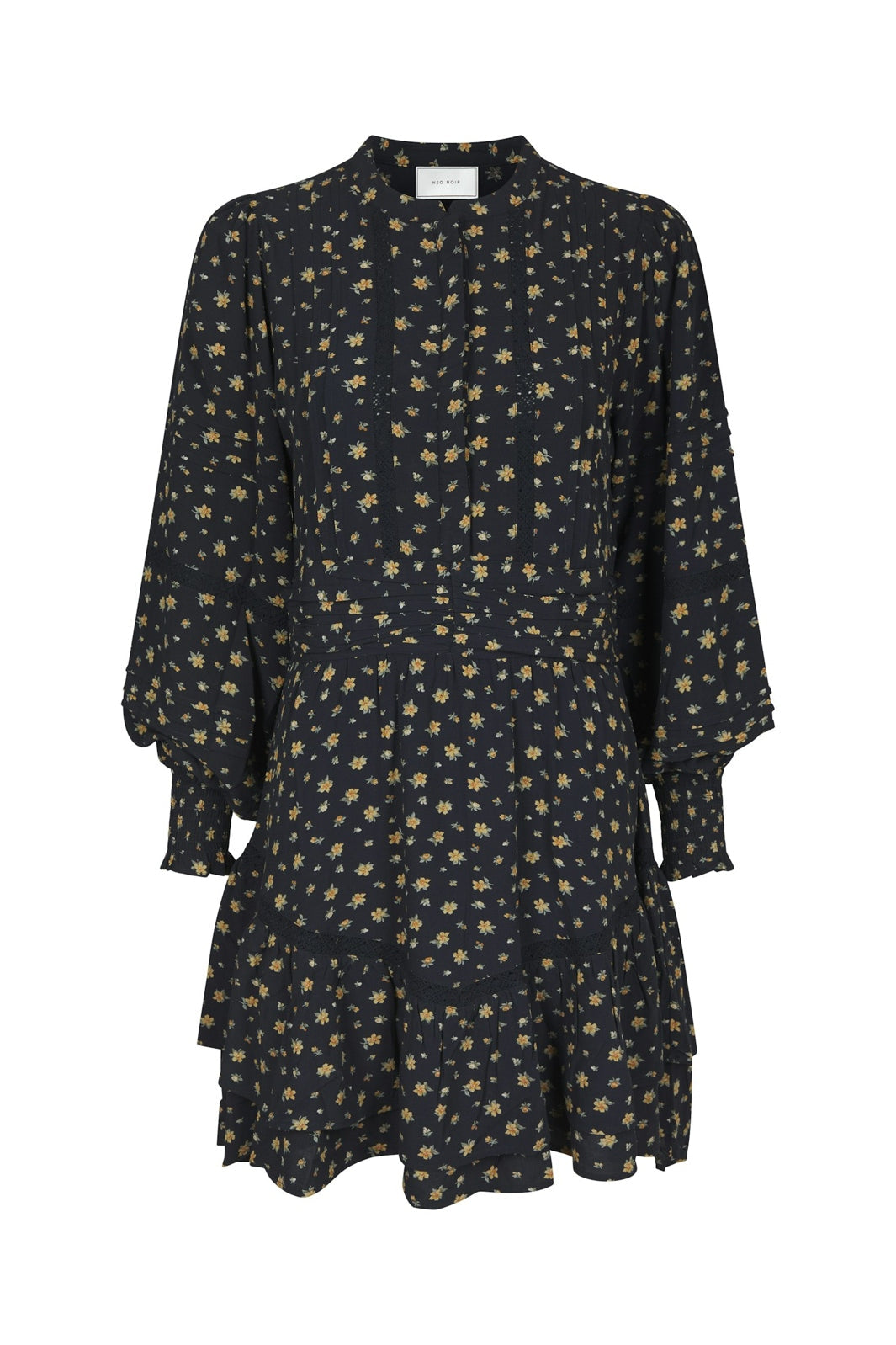 Neo Noir - Roberta Small Flower Dress 170527 - 100 - Black