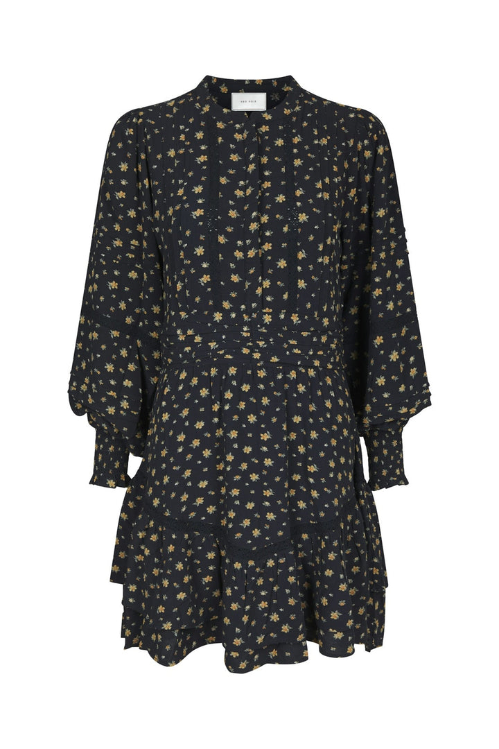 Neo Noir - Roberta Small Flower Dress 170527 - 100 - Black