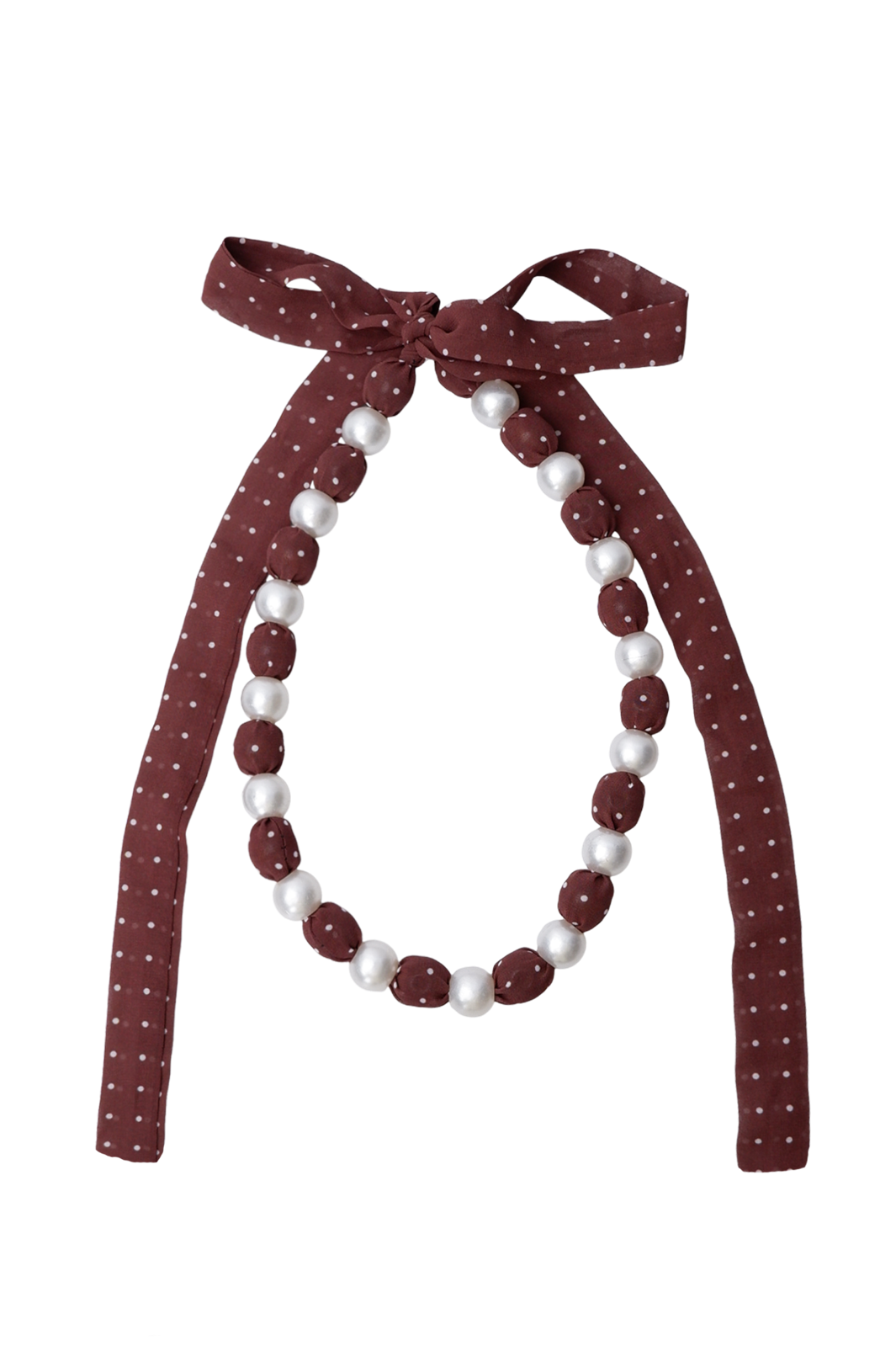 Black Colour - Bcposy Tied Necklace 4564 - Coffee Dot