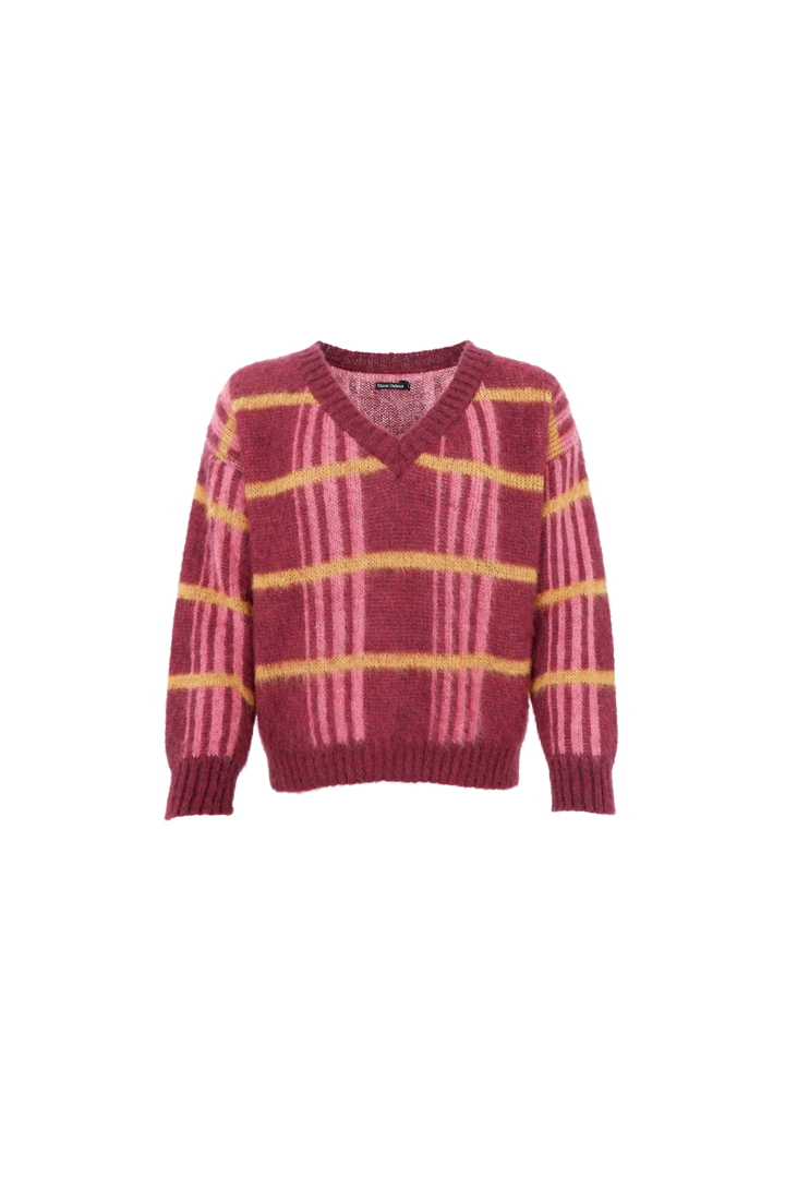 Black Colour - Bcerna V-Neck Jumper 1262 - Burgundy