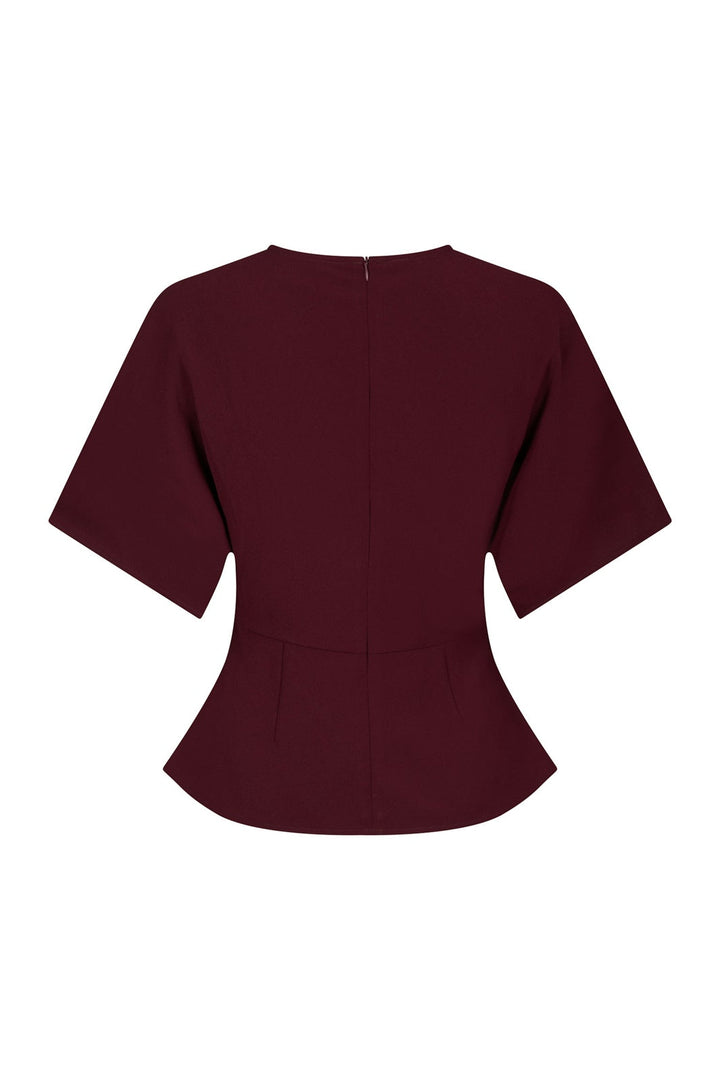 Neo Noir - Miriel Drape Blouse 170119 - 182 - Plum