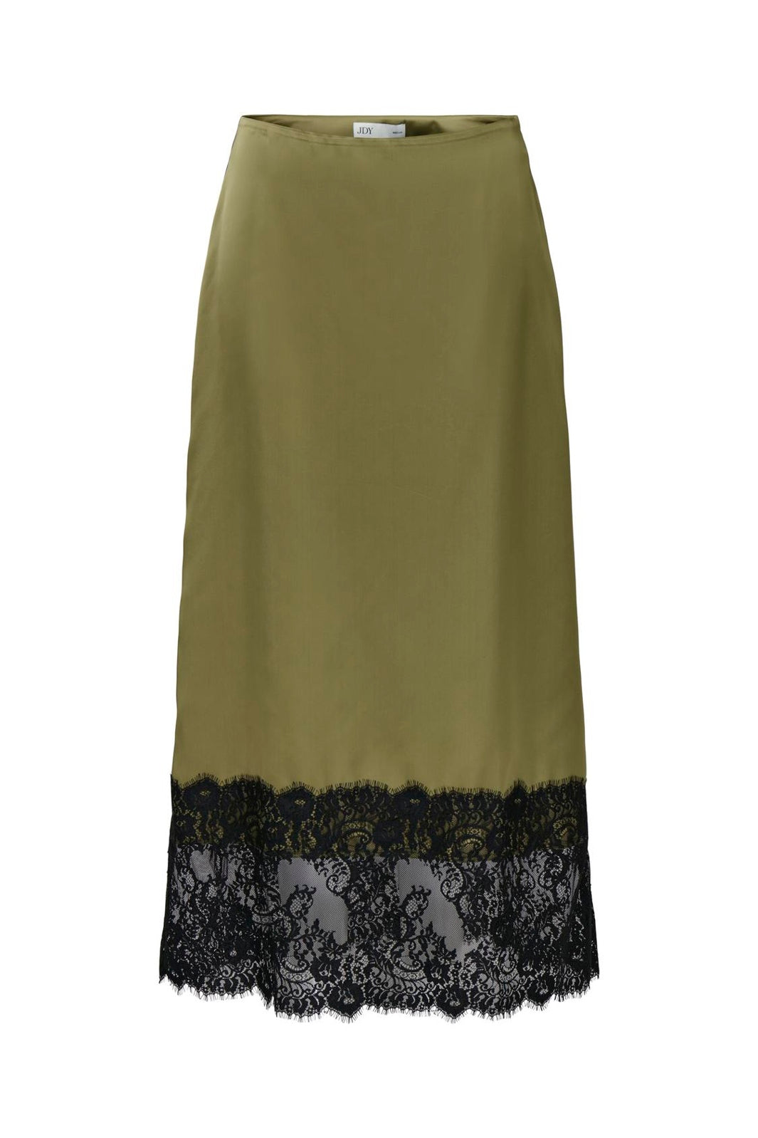 JDY - Jdybita Satin Lace Midi Skirt - 5109422 Gothic Olive Black Lace