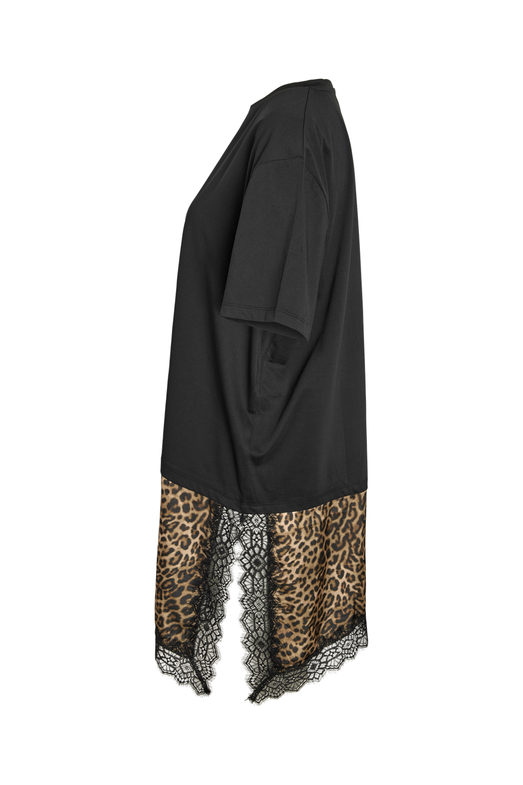 Noisy May - Nmfilla S/S Oversize Satin T-Shirt - 5190999 Black Leo