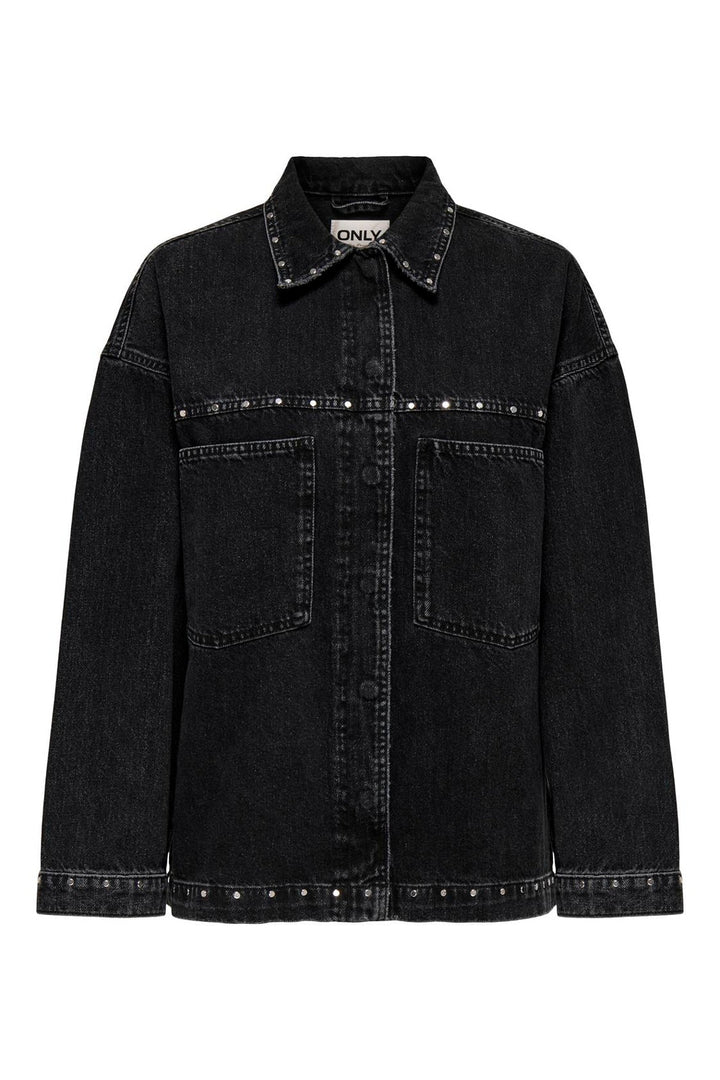 Only - Onlemmie L/S Studded Shirt Azg - 4926859 Washed Black