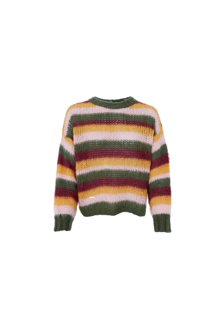 Black Colour - Bcelsa Striped Jumper 1266 - Army