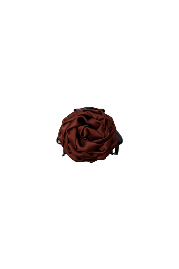 Black Colour - Bcsimona Flower Satin Hair Claw 6075 - Coffee
