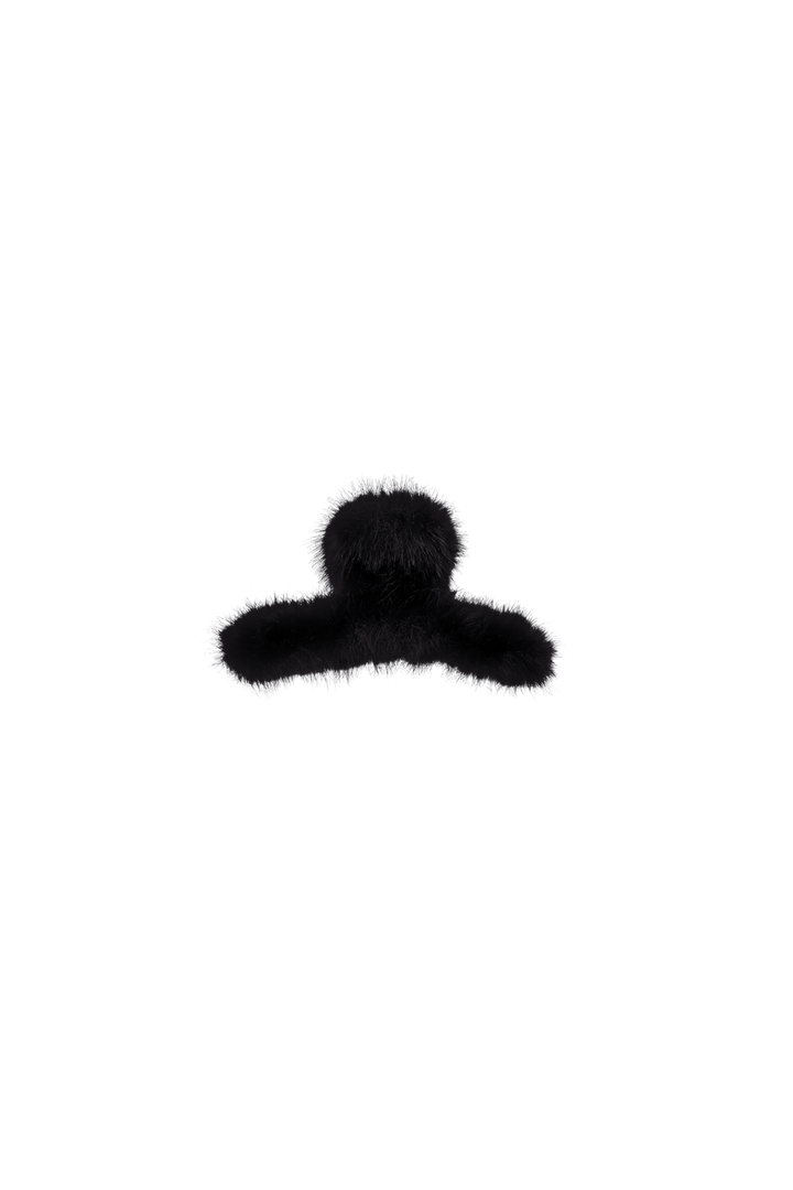 Black Colour - Bcfurry Hair Claw 6078 - Black