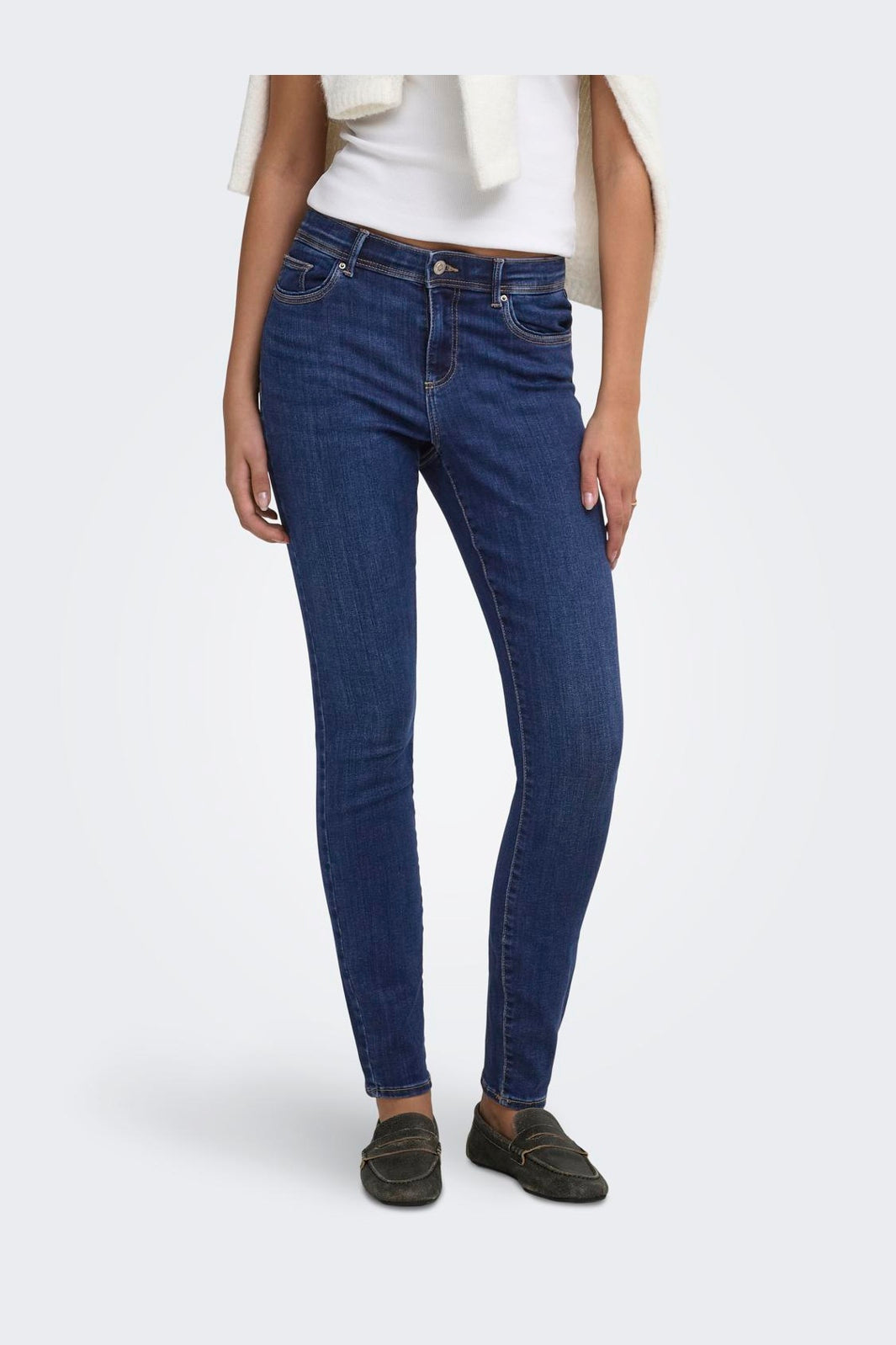 Only - Onllinea Mid Waist Lank - 5153998 Dark Blue Denim