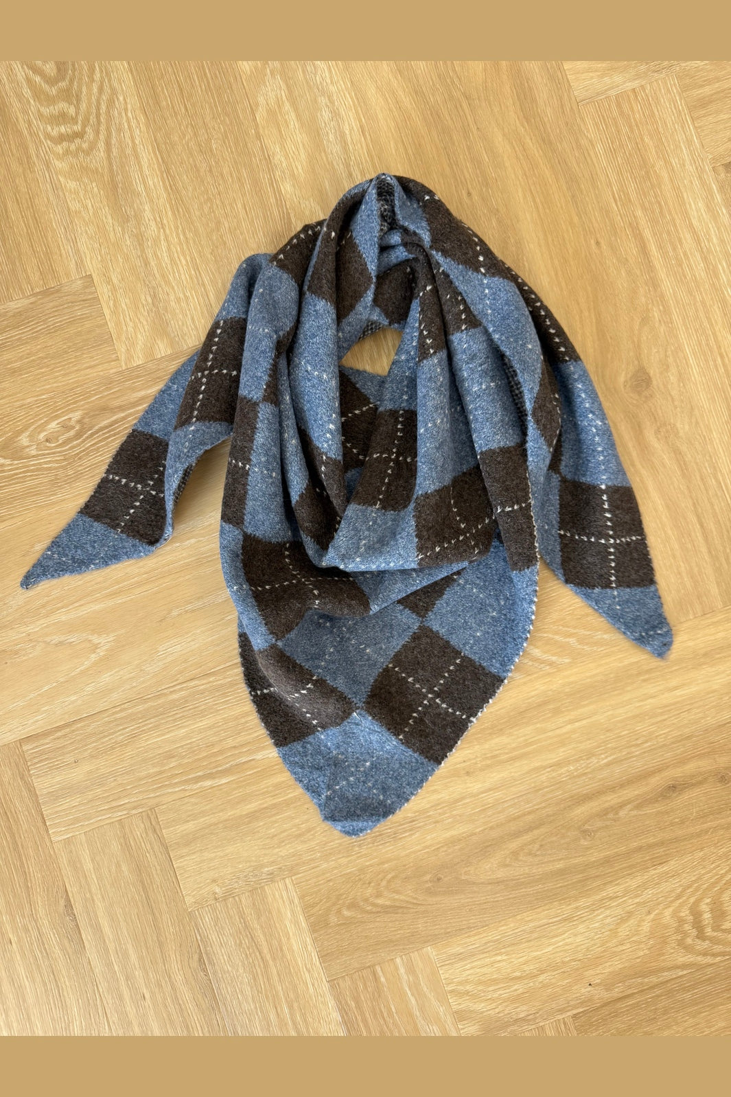 Marta Du Chateau - Mdcgretzel Scarf BA-3446 - Jeans Blue/Coffee