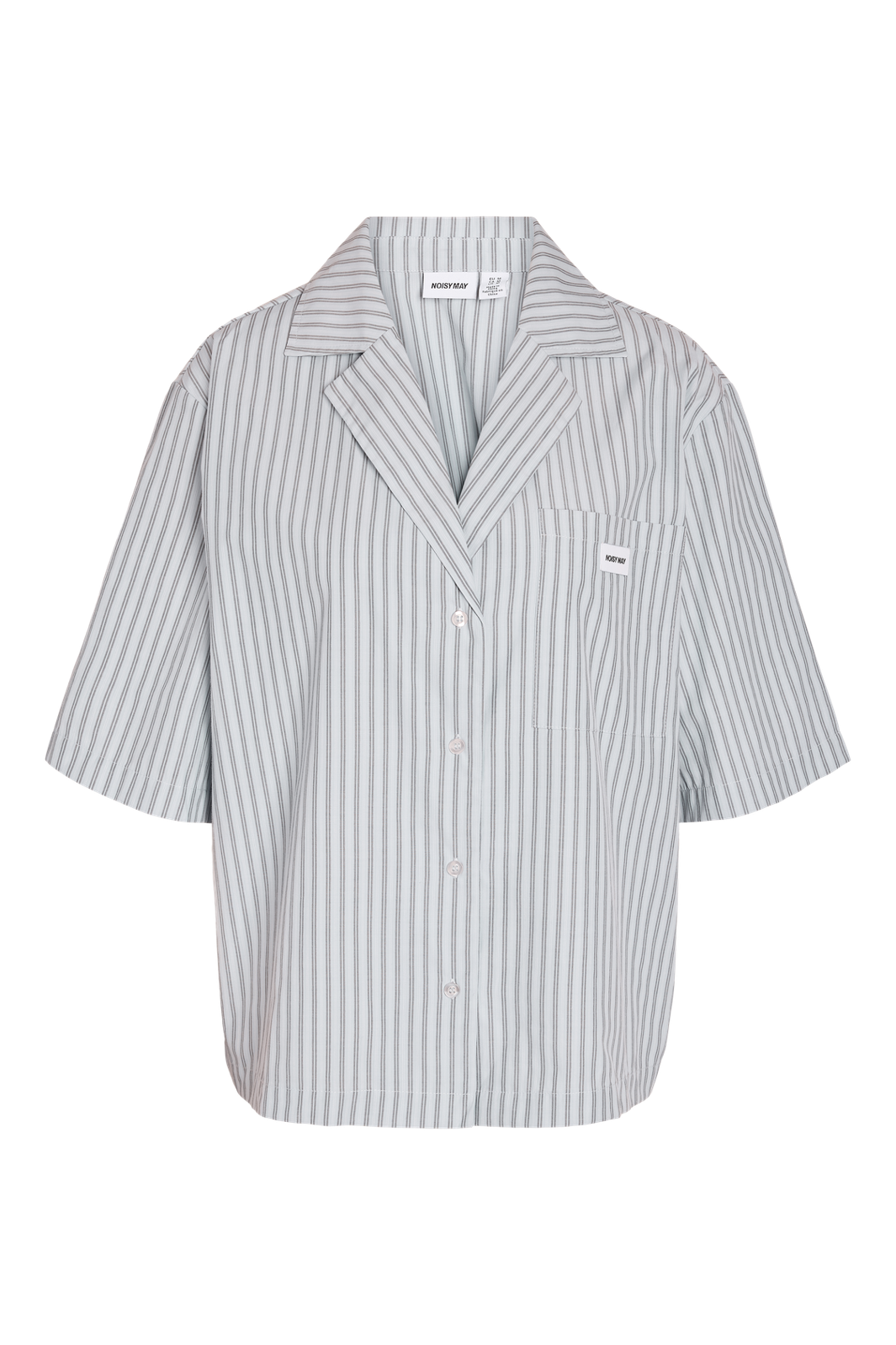 Noisy May - Nmfrida 2/4 Stripe Button Shirt - 5191108 Blue Bell Grey