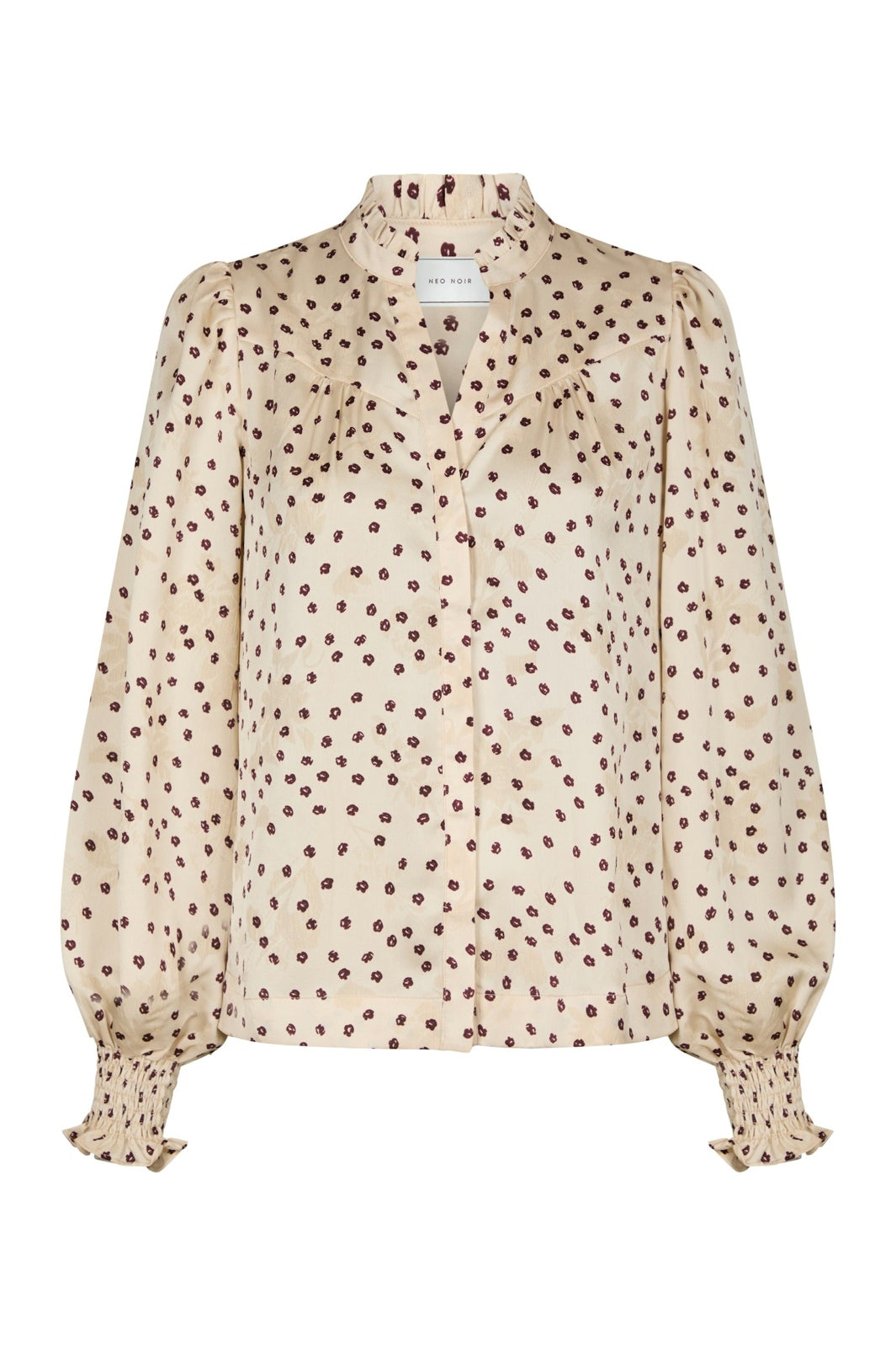 Neo Noir - Astrida Flower Jacquard Blouse 170202 - 122 - Creme