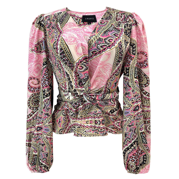Liberte - Tiki Ls Twist Blouse 22120 - Pink Scarf