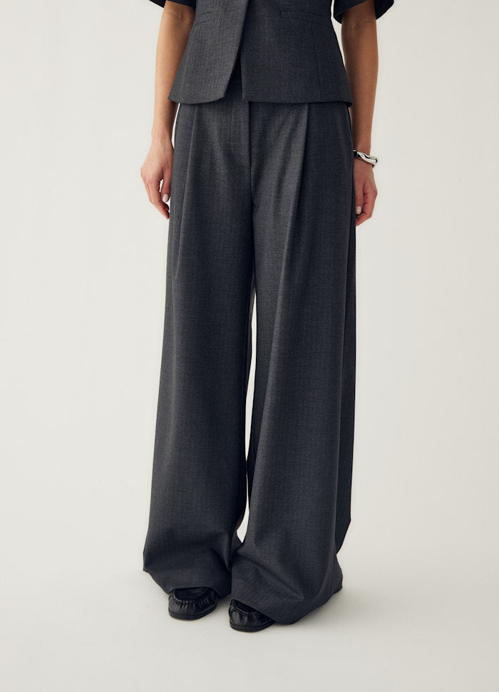 Noella - N-Kazia Pants 16150001 - 1487 - Grey Herringbone