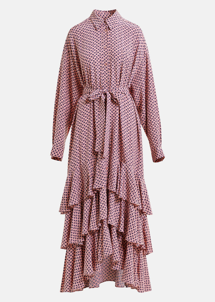 Essentiel Antwerp - Imagazine Tiered Ruffle Dressimagazine - Combo4 Sad Violet Kjoler 