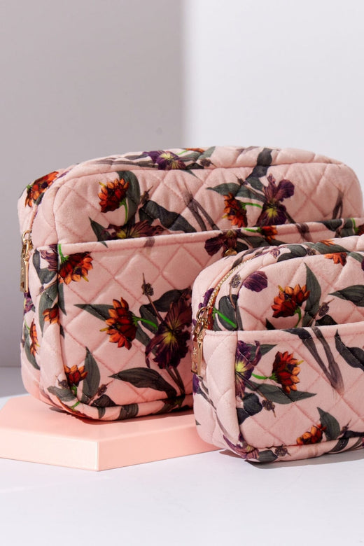 Fan Palm - Beauty Bag Velvet - Rose Hibiscus Toilettasker 